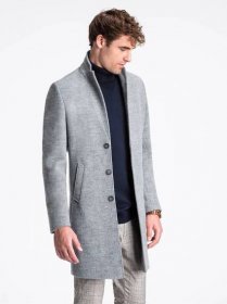 Pánský kabát - šedá C425 - Obchod Ombre
