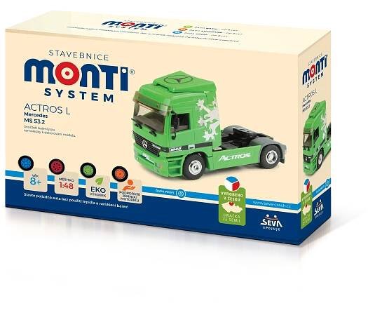 Stavebnice Monti System MS 53.2 Actros L (zelený) 1:48 v krabici 22x15x6cm