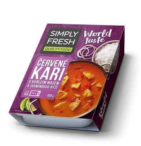 Červené kari s kuřecím masem a jasmínovou rýží (v kartonovém přebalu) 400g