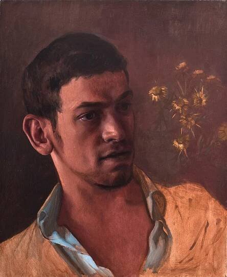 2011 - Ragazzo E Cardi 45x37cm Oil Canvas