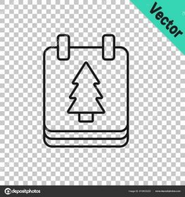 Stáhnout - Black line Christmas day calendar icon isolated on transparent background. Event reminder symbol. Merry Christmas and Happy New Year.  Vector — Ilustrace