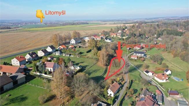 Stavební parcela číslo 428/1, 1751m2, Janov u Litomyšle Prodáno