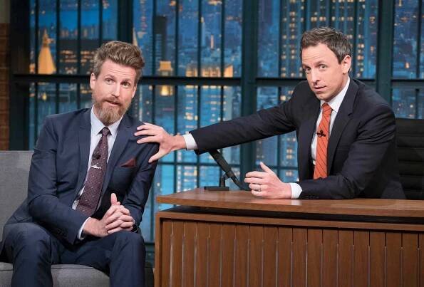 Josh Meyers during an interview with host Seth Meyers on November 26, 2015