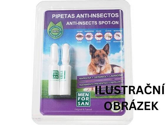 Menforsan Spot-on Antiparazitní pipeta proti blechám a klíšťatům pro psy 2 x 1,5 ml