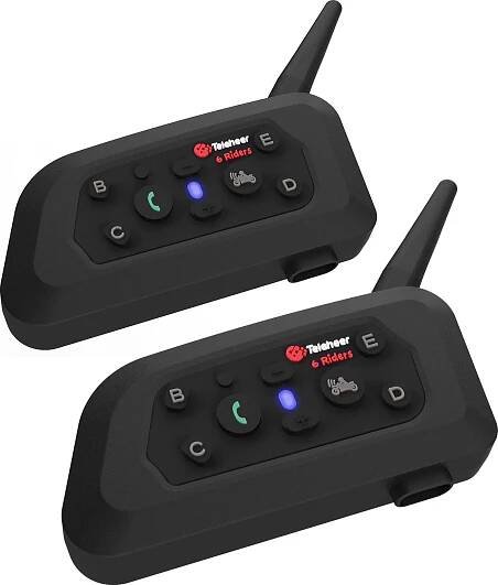 Teleheer V6 Pro Motocyklová přilba Intercom 1200M Duplex Interphone Headset Riding
