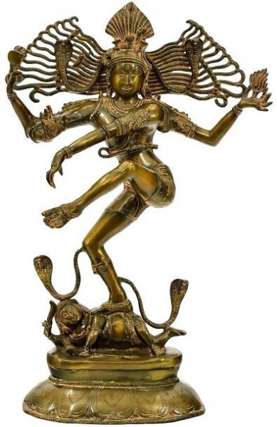Tančící Šiva, Natraj, mosazná socha, antik patina, 50x27x80cm