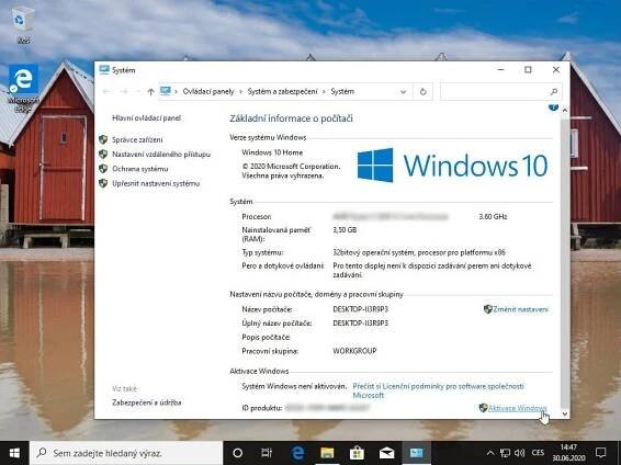 Aktivace Windows 10