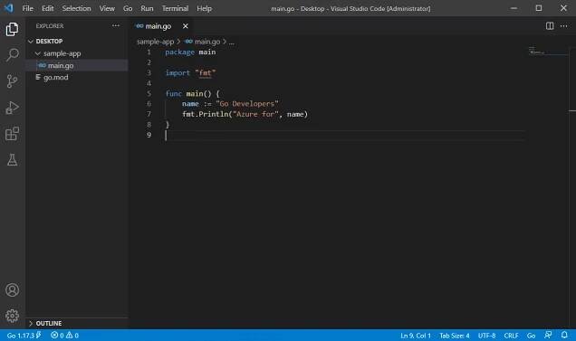 Instalace a konfigurace editoru Visual Studio Code pro vývoj v Go - Go on Azure | Microsoft Learn