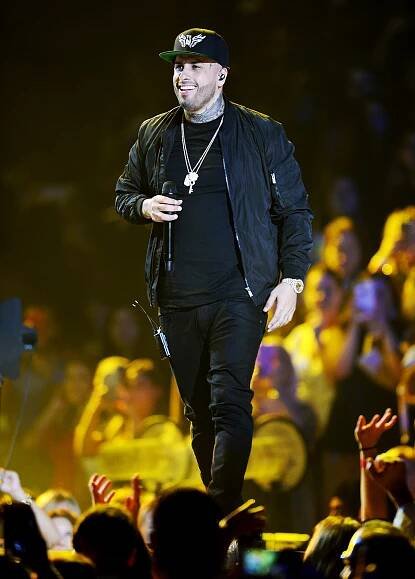 Nicky Jam performs on stage at iHeartRadio Fiesta Latina at American Airlines Arena on Nov. 5, 2016 in Miami.
