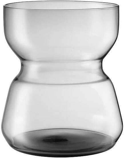 KRÁSNÁ VÁZA, SKLO SVĚTLE ŠEDÉ, ELEGANTNÍ, 18 cm