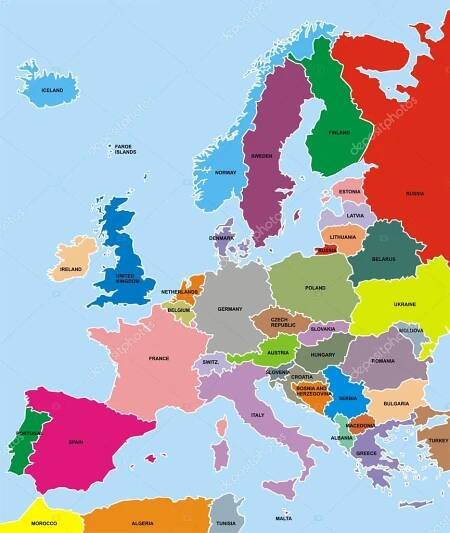 Mapa Evropa — Stock Vektor © pepeemilio2 #36978533