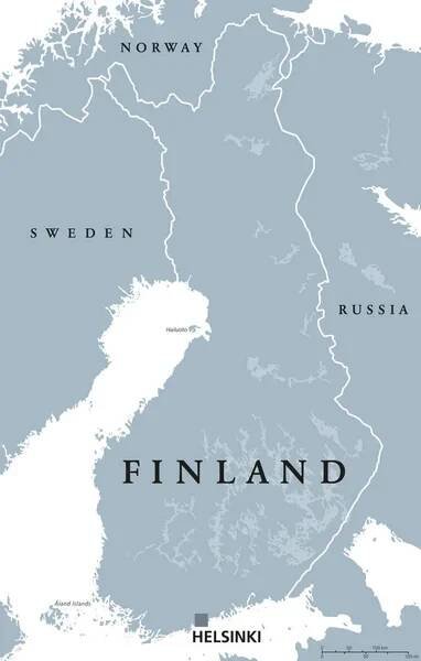 Politická mapa Finska — Ilustrace