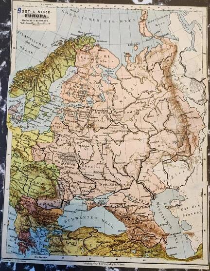 MAPA ZÁPADNÍHO CARSKÉHO RUSKA A VÝCHODNÍ EVROPY 1904 | Aukro