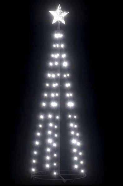 vidaXL Vánoční stromek kužel studený bílý 84 LED diod 50 x 150 cm