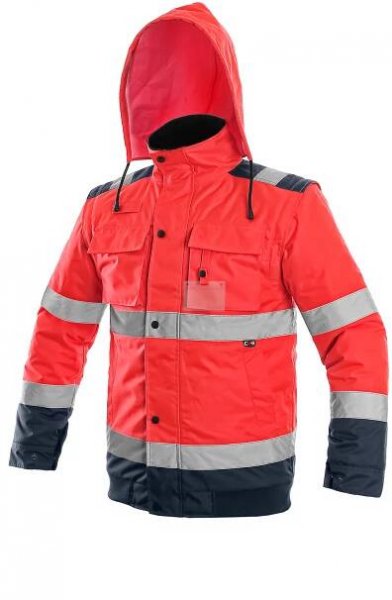 Reflexní zimní bunda CXS Luton 2v1 červeno-modrá vel. XL | katalog.ambra.cz