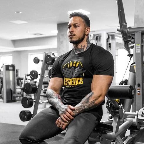Pánské fitness tričko Iron Aesthetics Force, černé