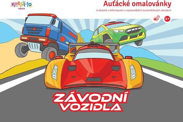 Závodní auta - Kresli.To (2022, sešitová) od 12 Kč