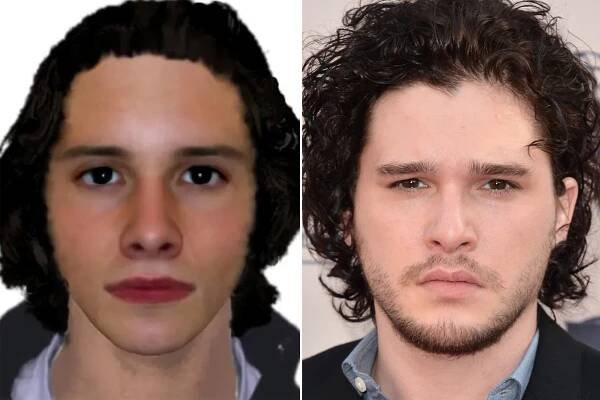 Eagle-eyed Game of Thrones fans were quick to point out the suspect looks just like Jon Snow, portrayed by Kit Harrington (R).