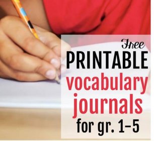 Printable vocabulary journals