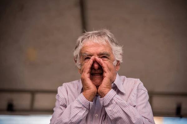 Former Uruguayan president José Mujica attends a rally in support of former Brazilian President Lula da Silva in Santana do Livramento, Brazil, 19 March 2018. 