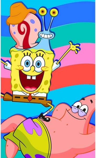 Dětský ručník Sponge Bob s Patrickem a Garym