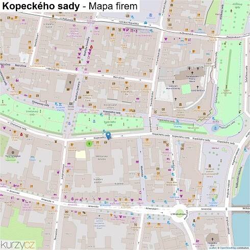 Kopeckého sady - mapy | Kurzy.cz