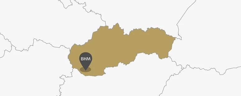 Mapa Slovenska s označením BHM PARK DUNAJSKA STREDA, s dostupnými priestormi v výstavbe a s povolením