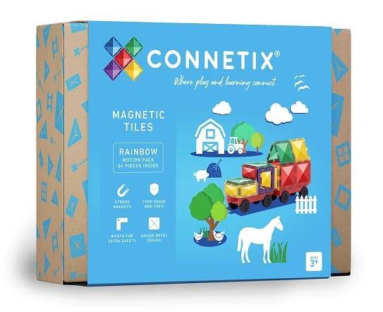Connetix Tiles - Magnetická stavebnice Rainbow Motion Pack 24 ks - SPOKONOŽKA.cz