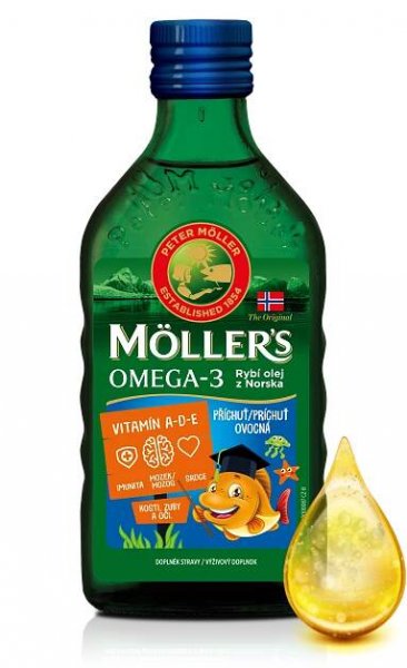 Möller's Omega-3 s ovocnou příchutí 250 ml