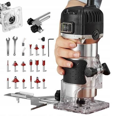 FRÉZKA NA DŘEVO 800 W S RYCHLOSTÍ 30000 OT/MIN PRO FRÉZOVÁNÍ A ŘEZÁNÍ