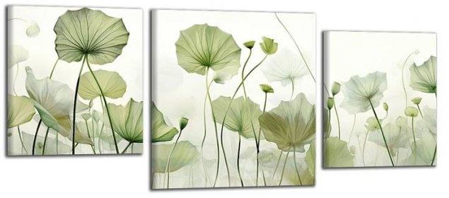 Panoramatický obraz Zelené listy lotosu