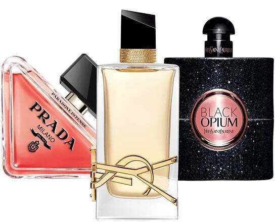 Sada 3 parfémůperfumes Prada Paradoxe, Black Opium Yves Saint Laurent, Libre 100ml