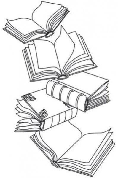 Cascading Books Drawing Tutorial