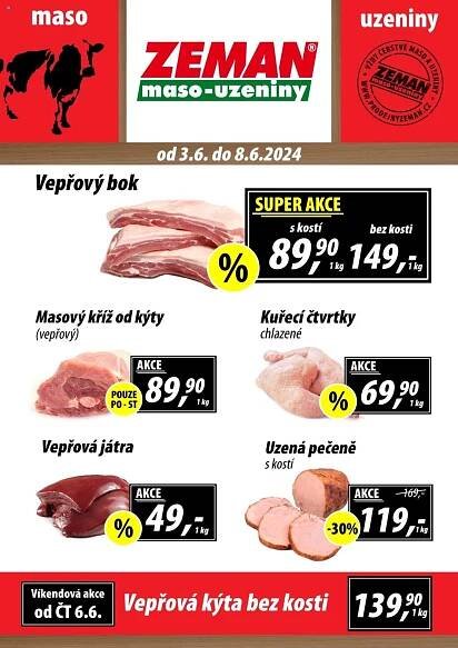 Strana 1 - leták ZEMAN maso - uzeniny (5. 8. - 10. 8. 2024)