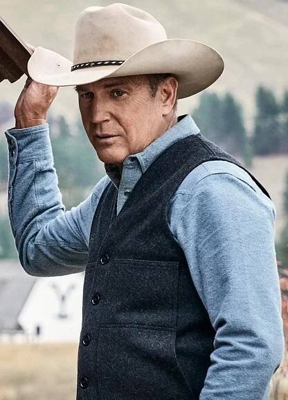 Kevin Costner Yellowstone John Dutton Grey Wool Vest
