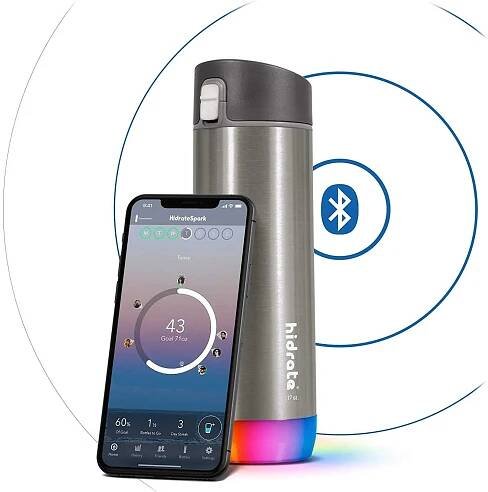 HidrateSpark Steel – chytrá lahev, 620 ml, stainless