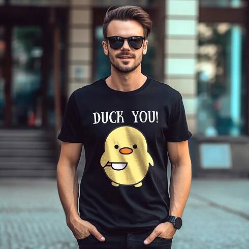 TRIČKO PÁNSKÉ S POTISKEM VTIPNÁ DUCK YOU KAČENKA JAKO DÁREK Počet kusů v nabídce 1 ks.
