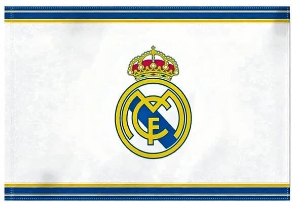 Vlajka Real Madrid FC, bílá, 75x50 - Fotbalfans.cz