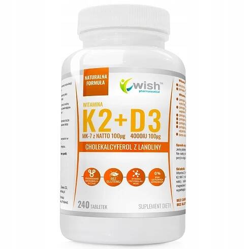 Vitamín K2 MK-7 s NATTO + D3 4000IU IMUNITA ZDRAVÉ KOSTI SVALY 240 tab