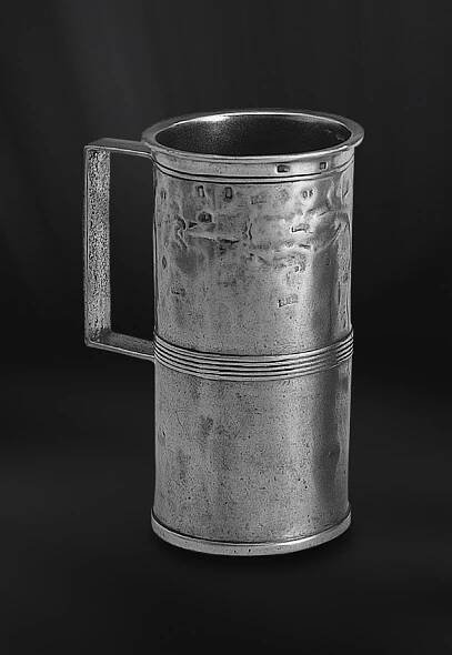 Pewter measuring cup with handle - Measuring beaker handmade in Italy - Italian pewter measuring beaker (Art.171)