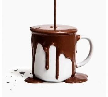 Hot chocolate weather Inspirational cozy Facebook post template with a mug photo