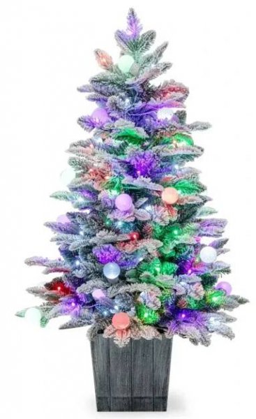 100cm umělý vánoční stromek s 80 různobarevnými LED světly