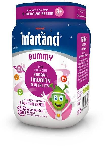 Marťánci Gummy černý bez 50ks