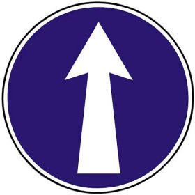 Dopravní značka Přikázaný směr jízdy přímo C 2a. Dopravní značka Přikázaný směr jízdy přímo přikazuje jízdu směrem, kterým šipka ukazuje.