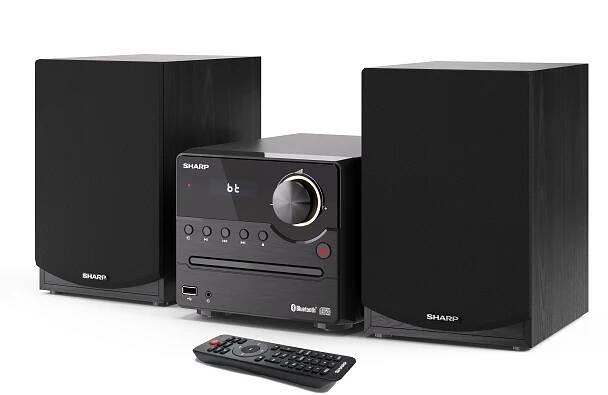Sharp XL-B517D stereo systém Bluetooth, AUX, DAB+, USB, FM, vč. dálkového ovládání 45 W černá, dřevo