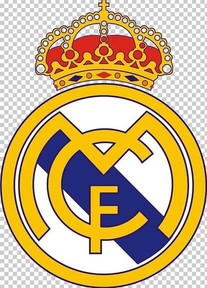 the real madrid crest with a crown on it's head and an image of a soccer