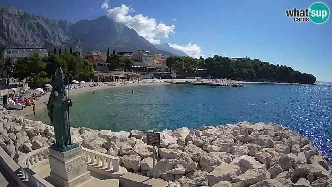 Webcam Baška Voda: Livestream Saint Nikola and Beach - Webcam Galore