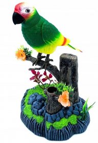 Čtvercový pohyblivý ptáček papoušek interaktivní