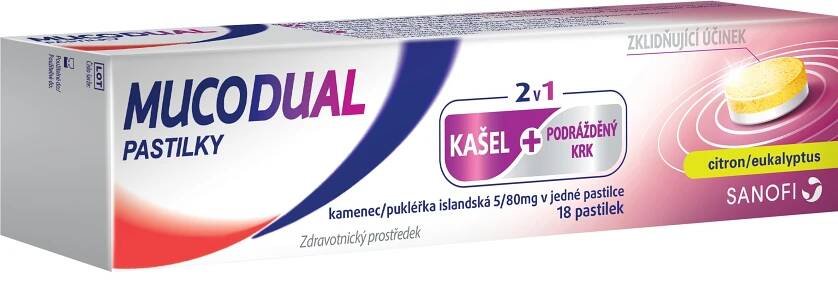 MUCODUAL PASTILKY 18 ks