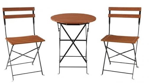 Zahradní set: skládací stolek a dvě skládací židle